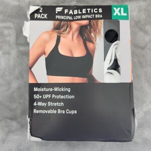 Fabletics Women's XL Black 2Pack Principal Low Impact Bra NWT